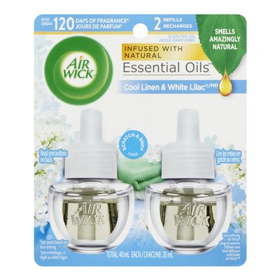 Air Wick Cool Linen & White Lilac Scented Oil Refills 2 ct.