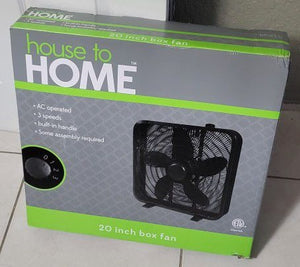 House to Home 20-inch Box Fan Black 3-Speed