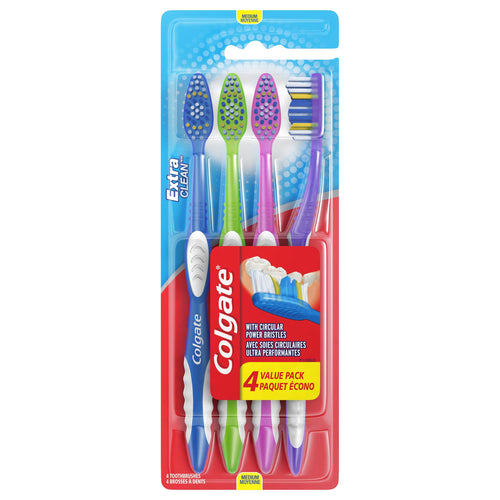 Colgate Extra Clean Medium Toothbrush 4 pk.