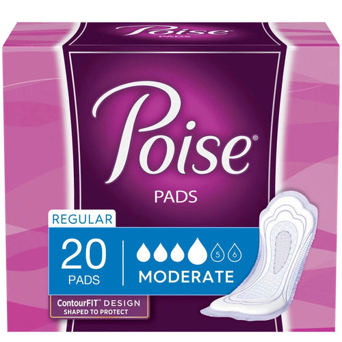 Poise Incontinence Pads Moderate Absorbency Regular 20 ct.