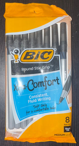 Bic Xtra-Comfort Black Ink Ball Pens 8 ct.