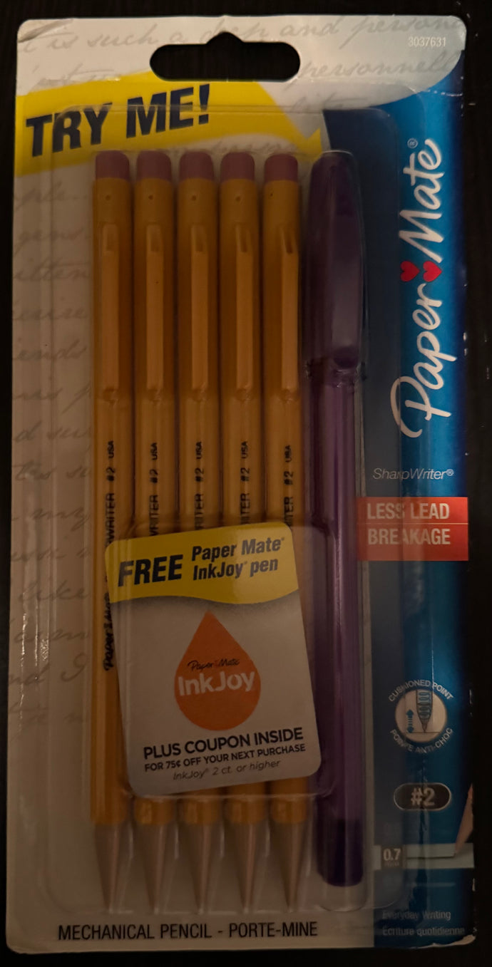 Papermate SharpWriter Mechanical Pencil 5 ct. + Free Pen