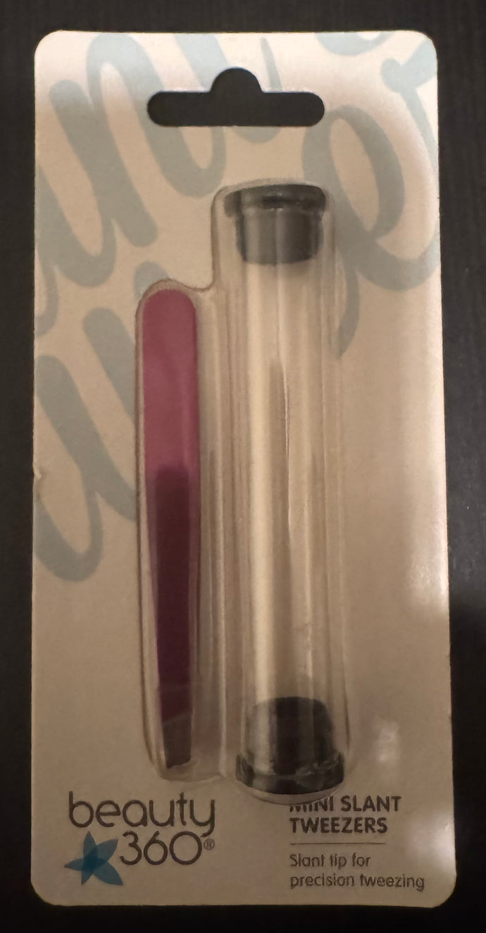 Beauty 360 Mini Slant Tweezers with Holder