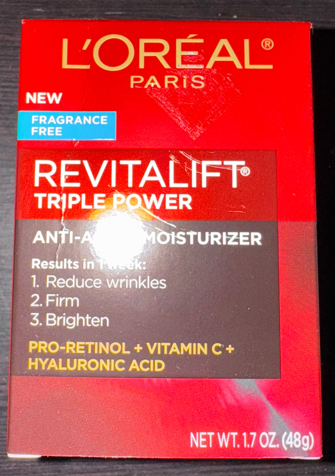 L'Oreal Revitalift Triple Power Fragrance Free Anti-Aging Moisturizer 1.7 oz.