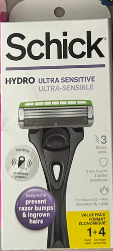 Schick Hydro Ultra Sensitive Razor with 4 Cartridges
