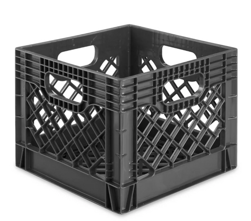 Rigid Black Milk Crate - 12 x 12 x 10 1⁄2