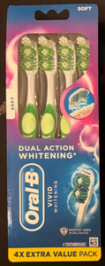 Oral-B Vivid Whitening Toothbrush Value 4 Pack Soft