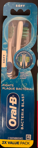 Oral-B Bacteria Blast Toothbrush Soft Twin Pack